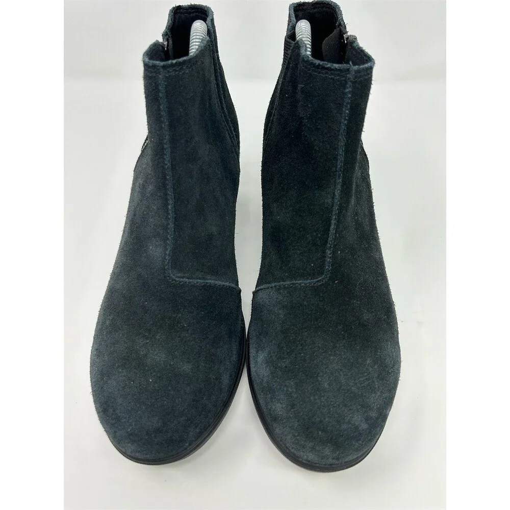 Sorel Evie Zip Womens Black Wedge Ankle Booties Side Zip Lug Sole Size 9